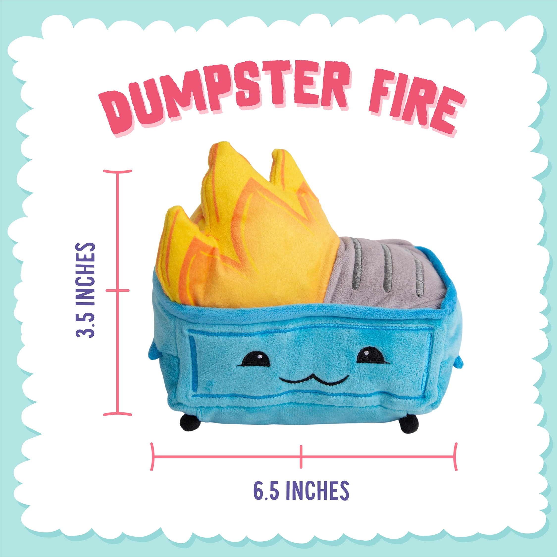 SnugArooz Dumpster Fire Plush Dog Toy 6.5"