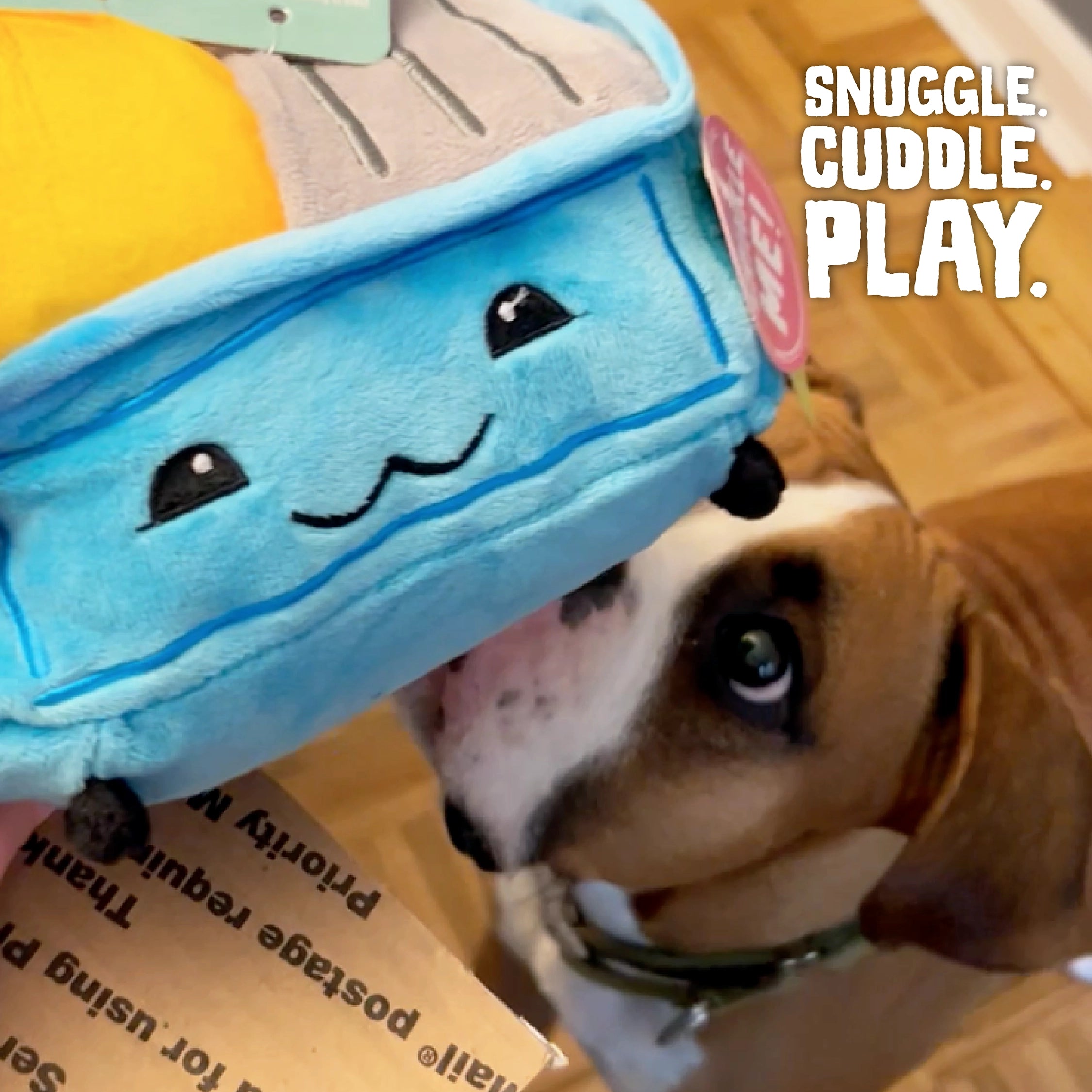 SnugArooz Dumpster Fire Plush Dog Toy 6.5"