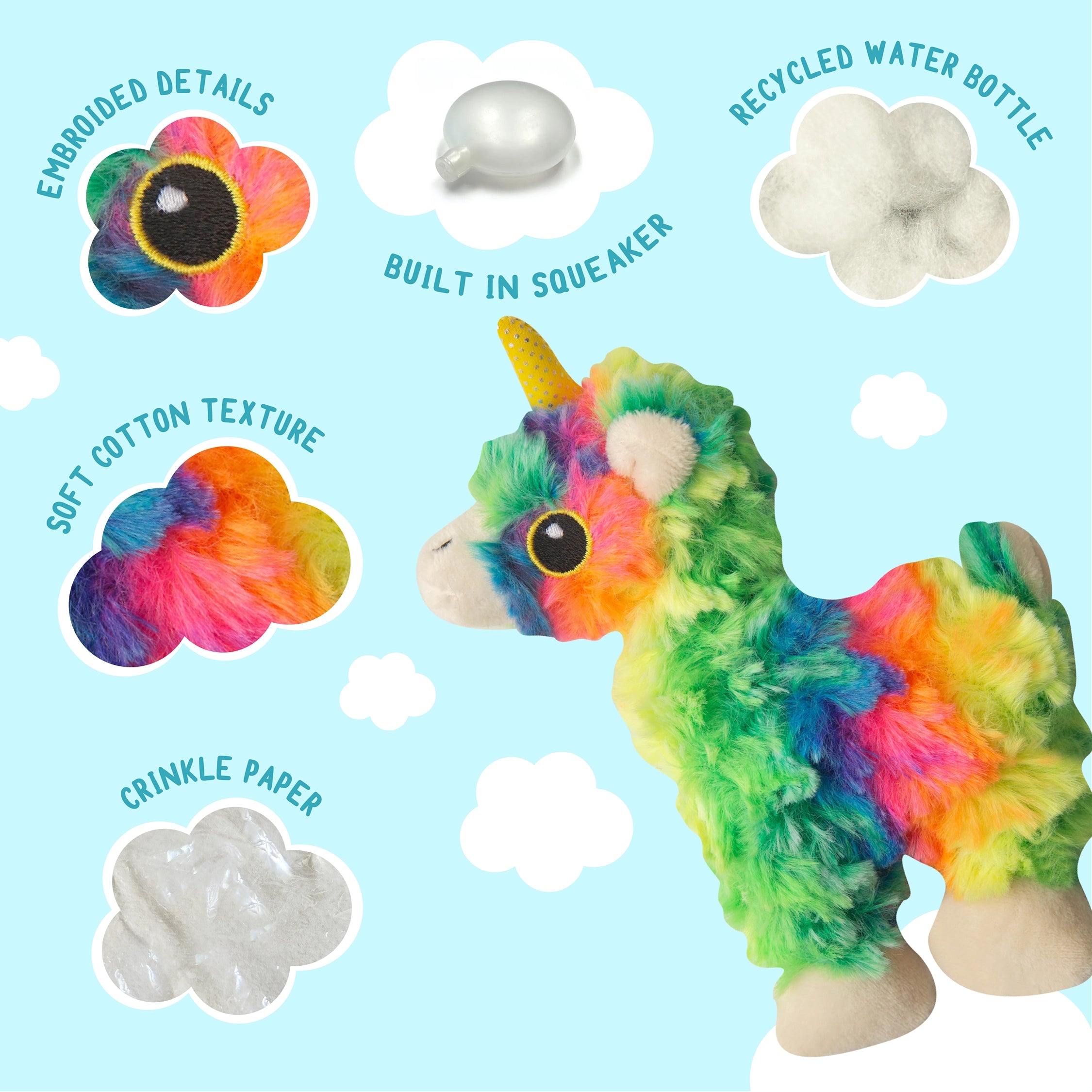 SnugArooz Baby Momma the Llama Plush Dog Toy 5"