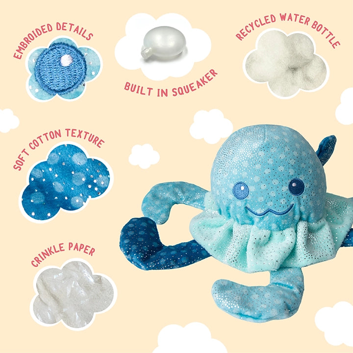 SnugArooz Jelly the Fish Plush Dog Toy 8"