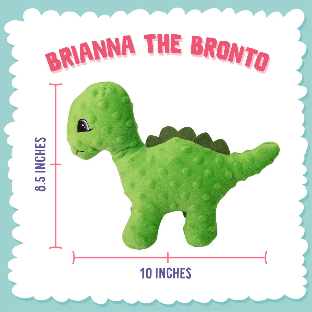 SnugArooz Brianna the Bronto Plush Dog Toy 8"