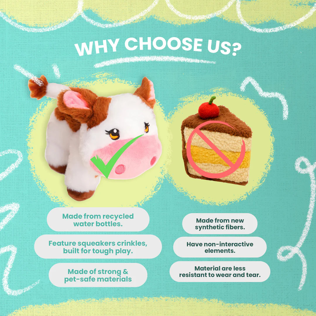 SnugArooz Caitlin the Cow Plush Dog Toy