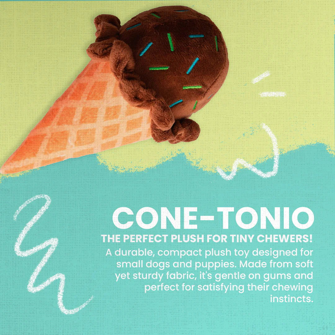 SnugArooz Cone-tonio (brown)  Plush Dog Toy