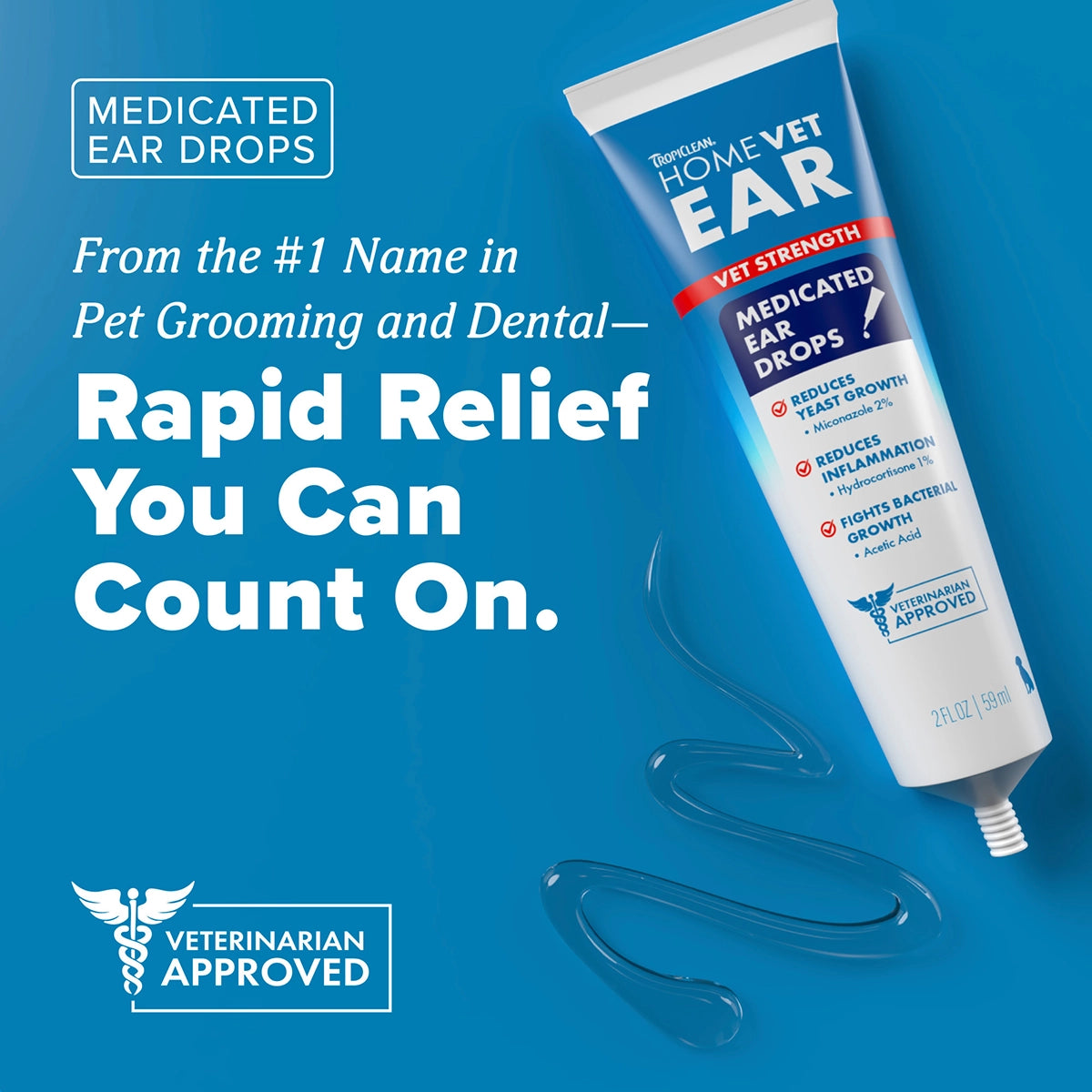 HomeVet Medicated Ear Drops, 2oz