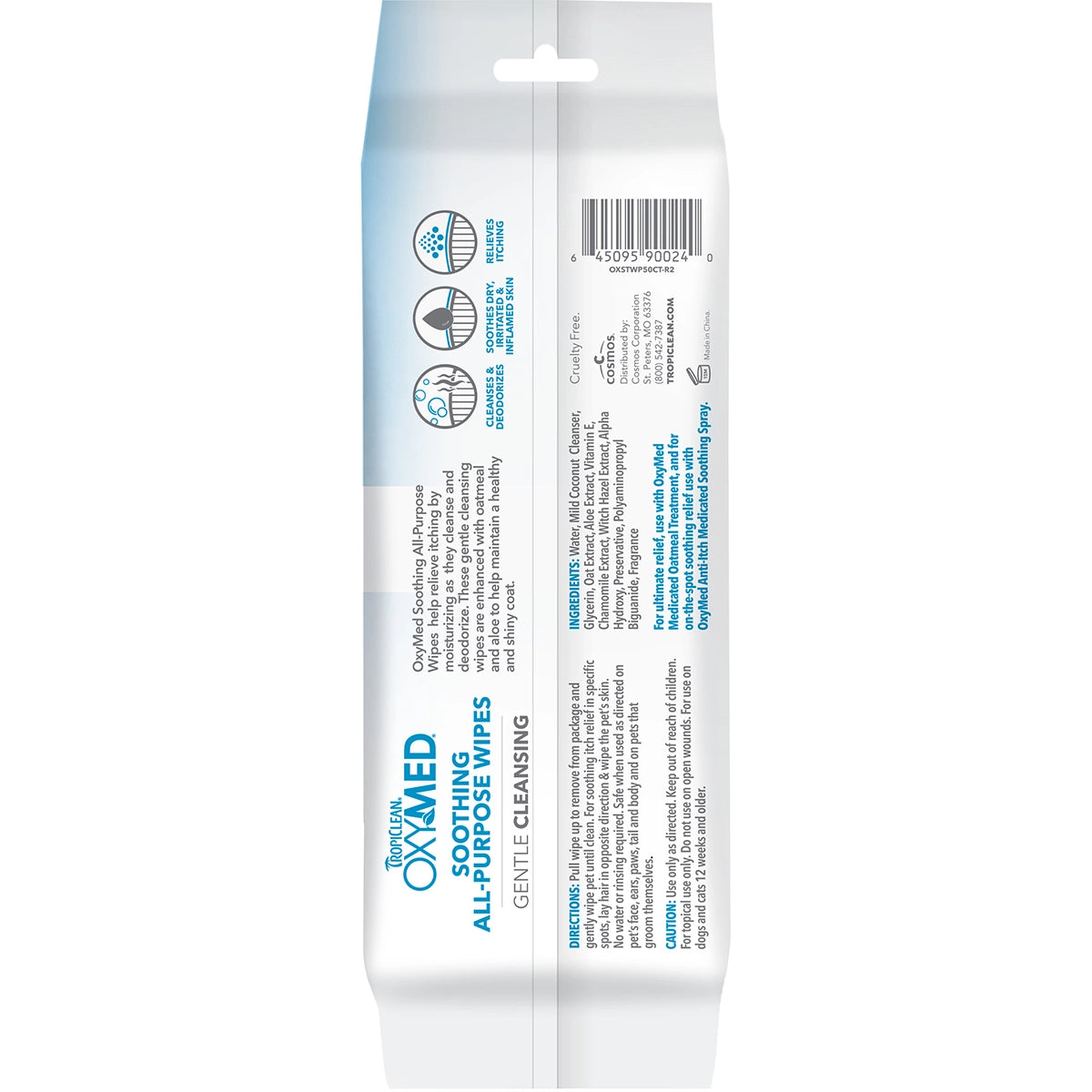 TropiClean OxyMed Soothing Relief Wipes for Pets, 50ct