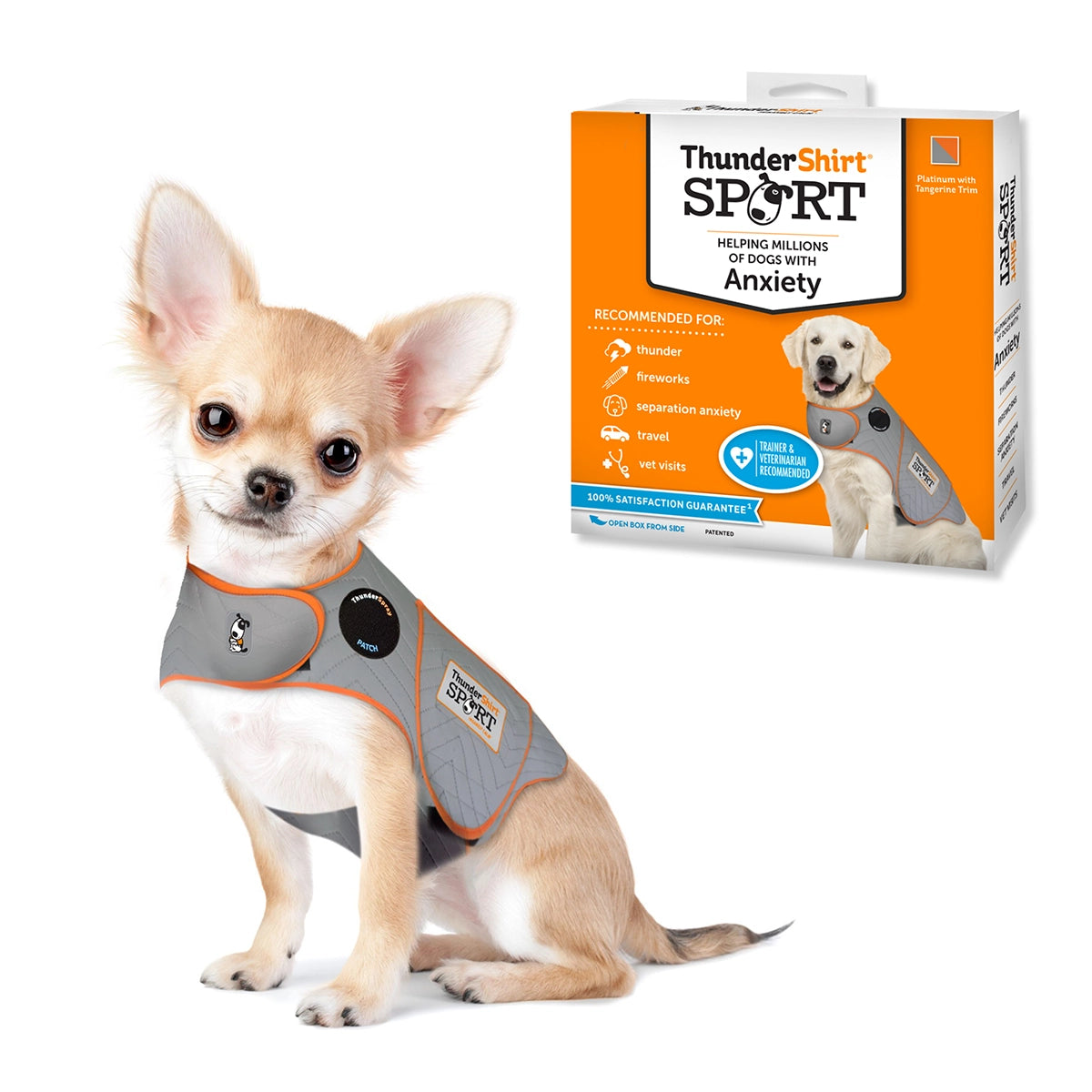 ThunderShirt for Dogs, XX Small, Platinum Sport - Dog Anxiety Relief Calming Vest
