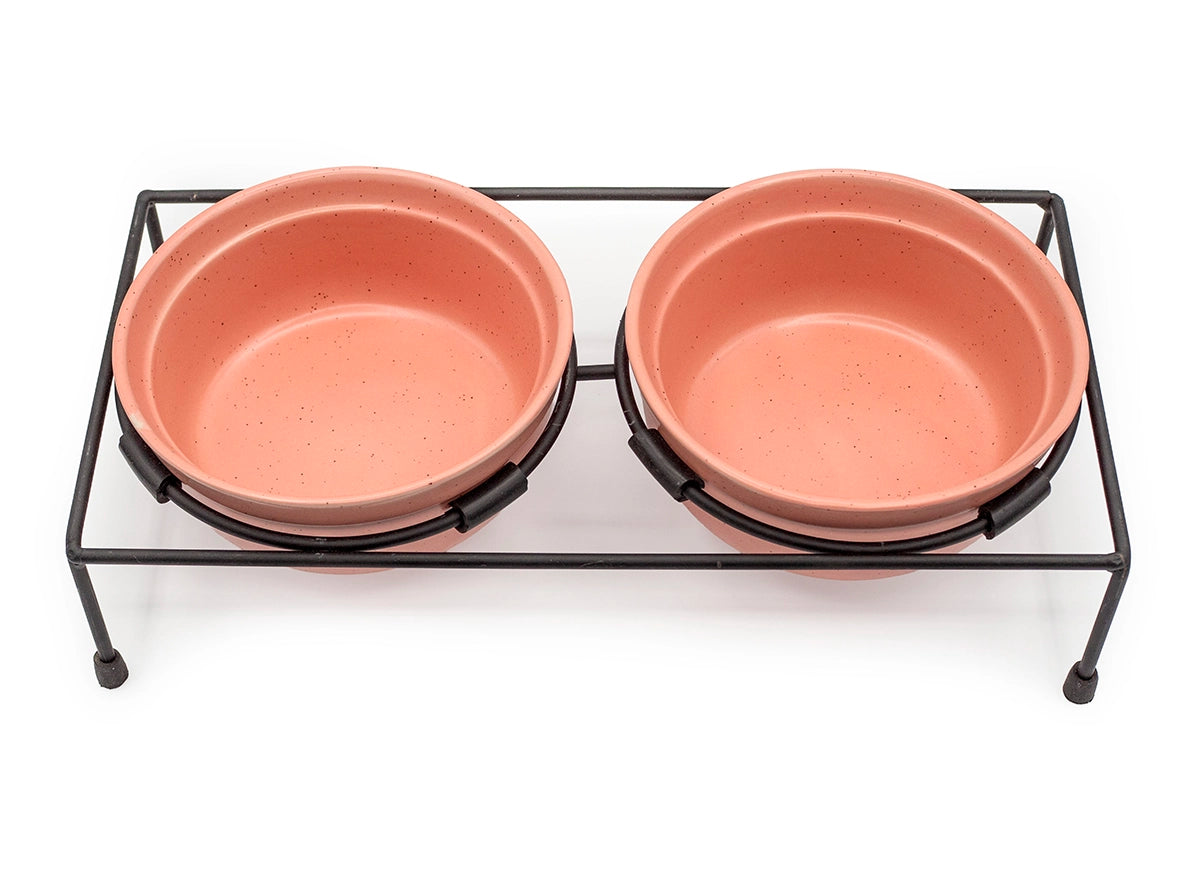 ThoozyPet Stoneware Pet Double Diner Pink 24 oz