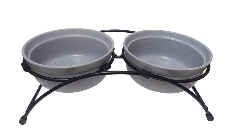 ThoozyPet Stoneware Pet Double Diner Slate 24 oz