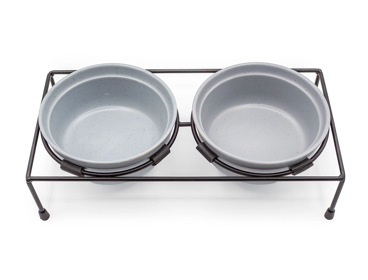 ThoozyPet Stoneware Pet Double Diner Slate 10 oz