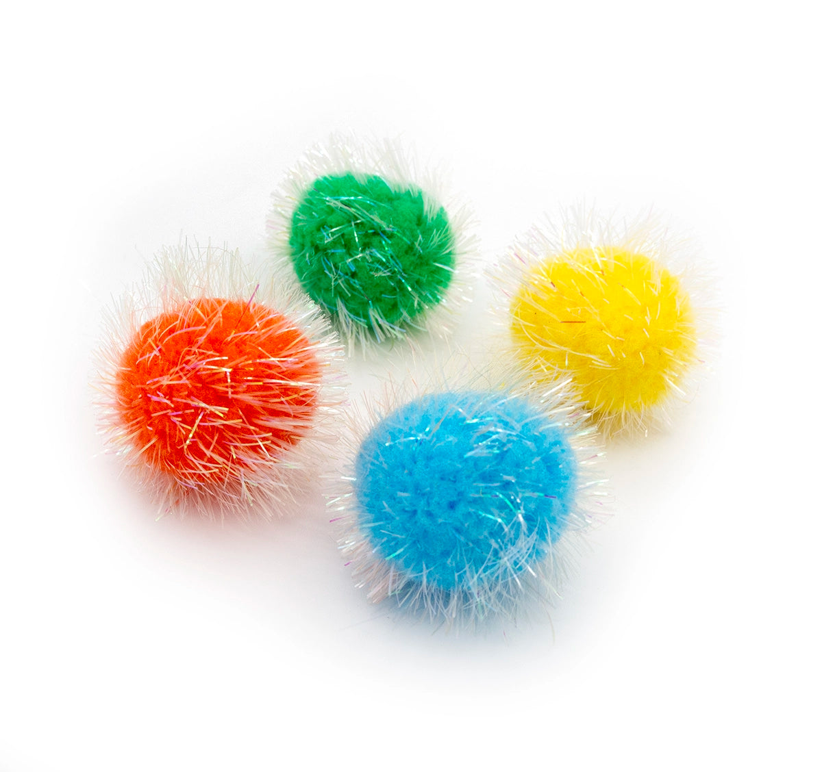 ThoozyPet 64pc Tinsel Ball 1.75" Bulk Cat Toy Bin