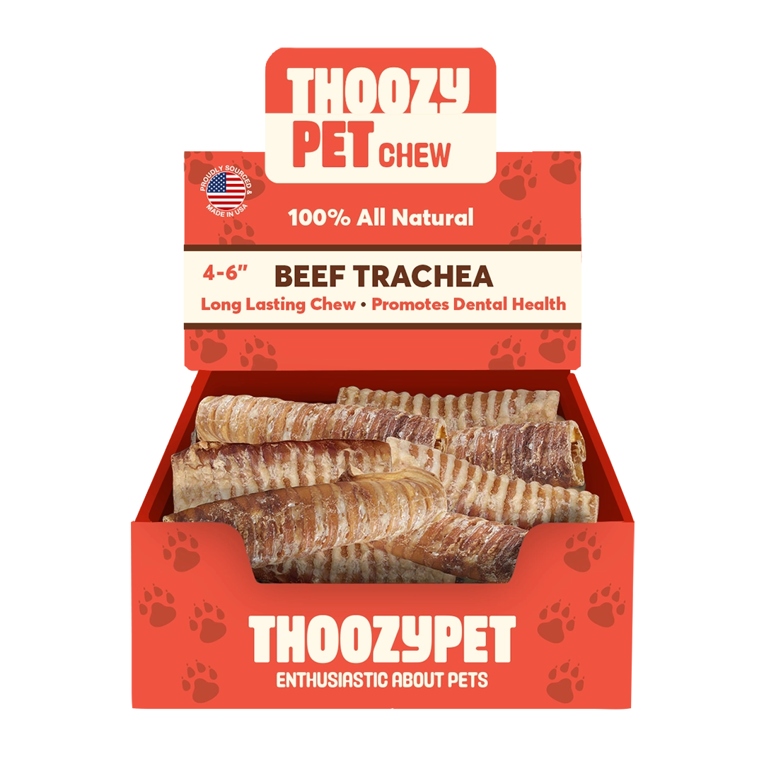 ThoozyPet USA-Sourced Beef Trachea Dog Chews 4-6" 20ct