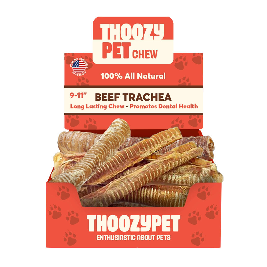 ThoozyPet USA-Sourced Beef Trachea Dog Chews 9-11" 10ct