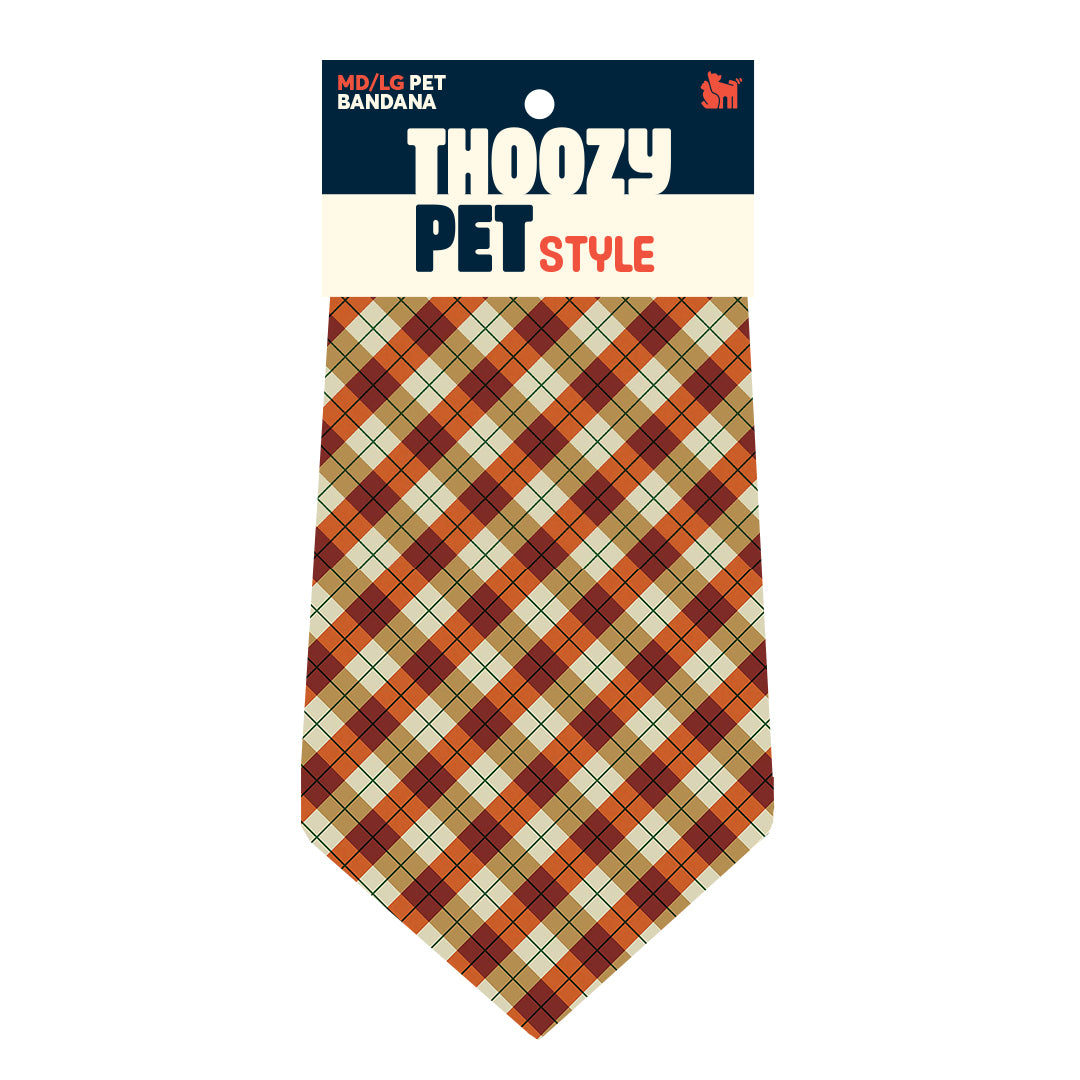ThoozyPet Harvest Tartan Bandana Medium / Large