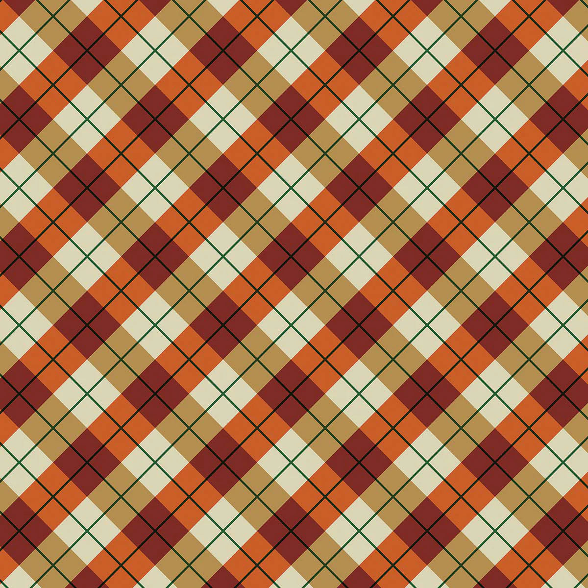 ThoozyPet Harvest Tartan Bandana Medium / Large