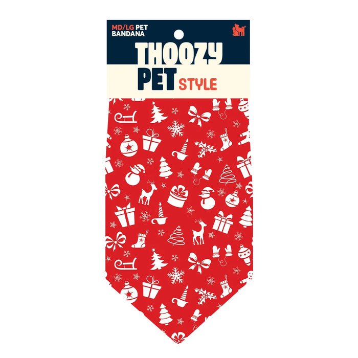 ThoozyPet Holly Days Bandana Red Medium / Large