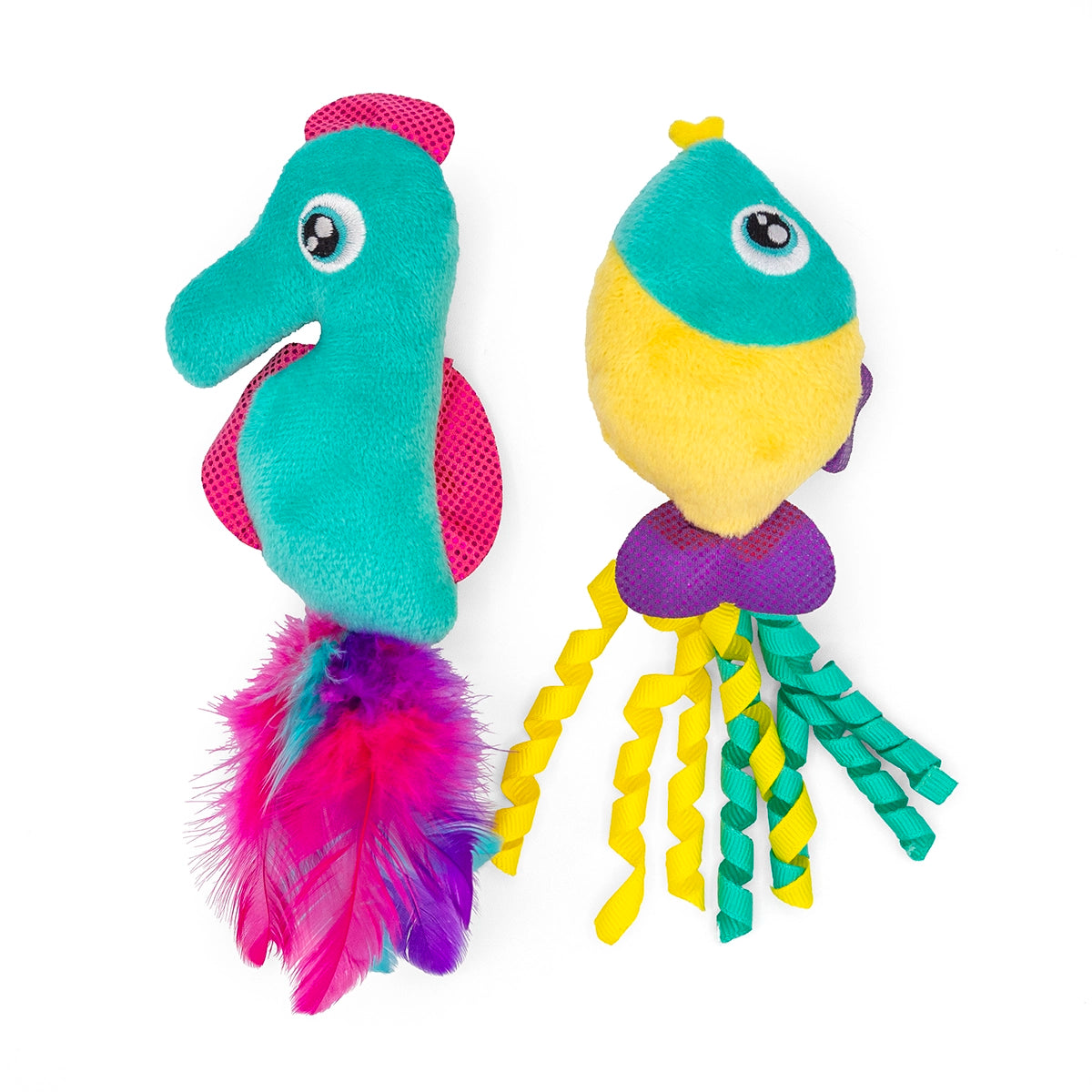 ThoozyPet Fish & Sea Horse Cat Toy 2pk
