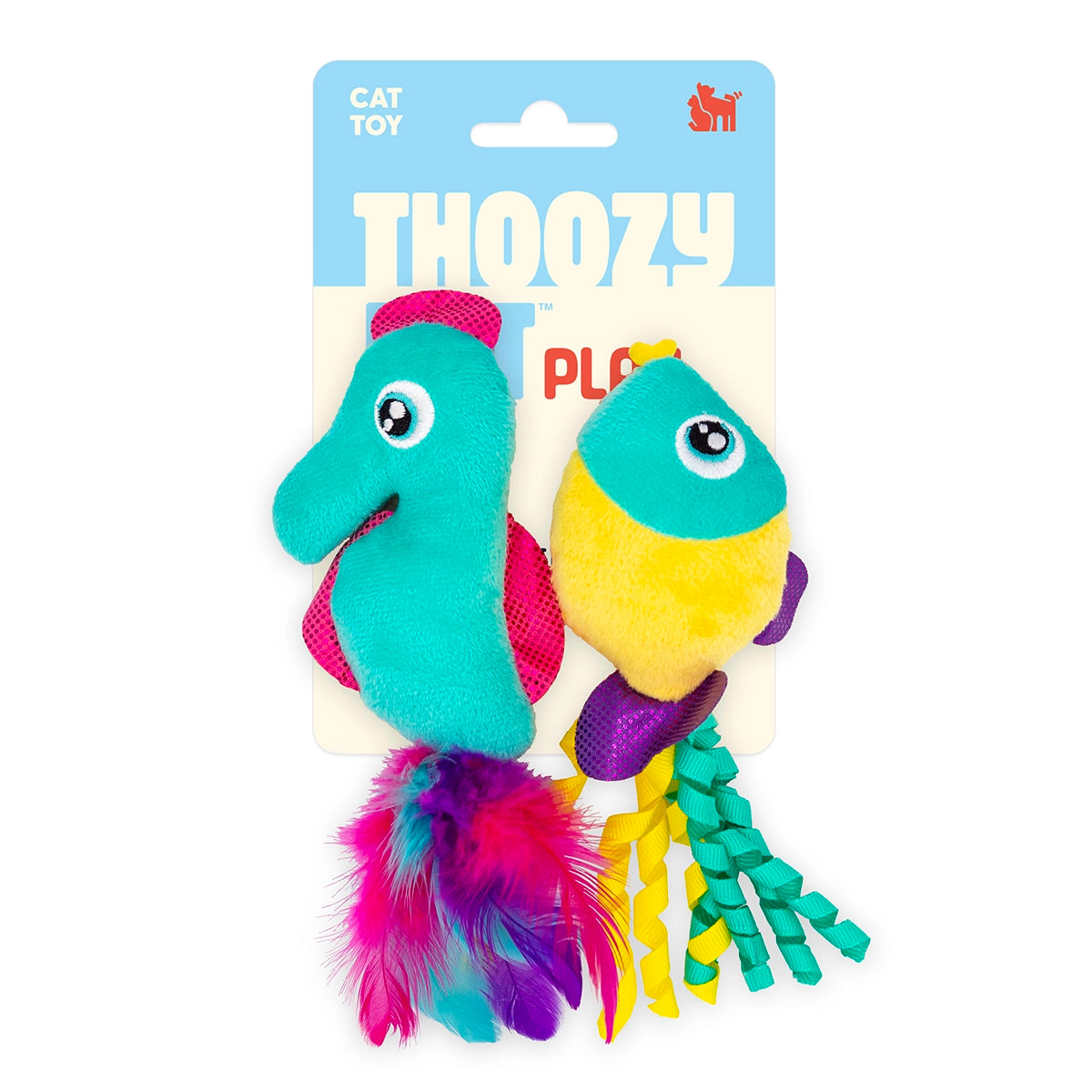 ThoozyPet Fish & Sea Horse Cat Toy 2pk