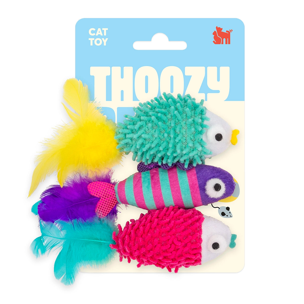 ThoozyPet Sea Life Fish Cat Toy 3pk