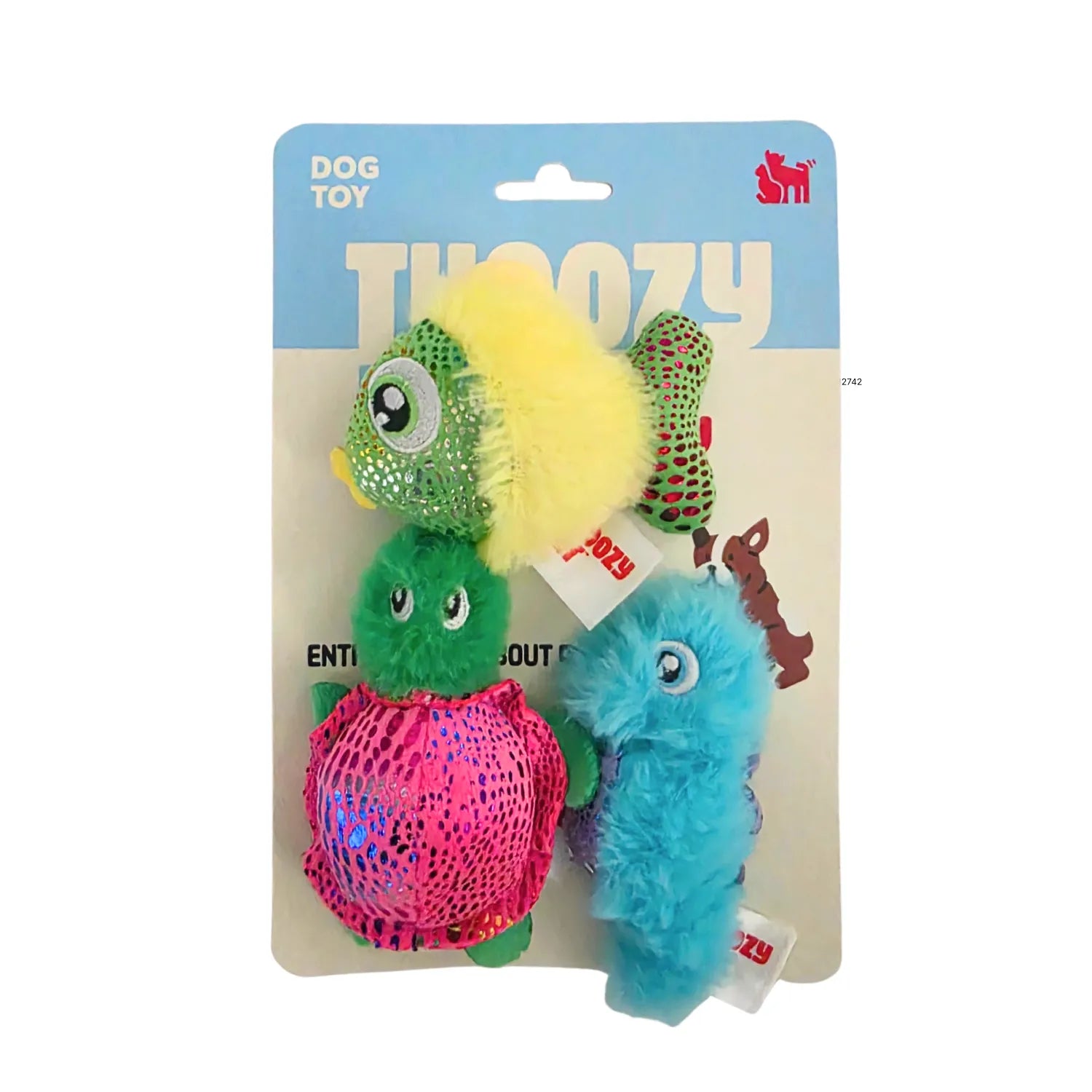 ThoozyPet Sea Life 3pk Mini Plush Dog Toys