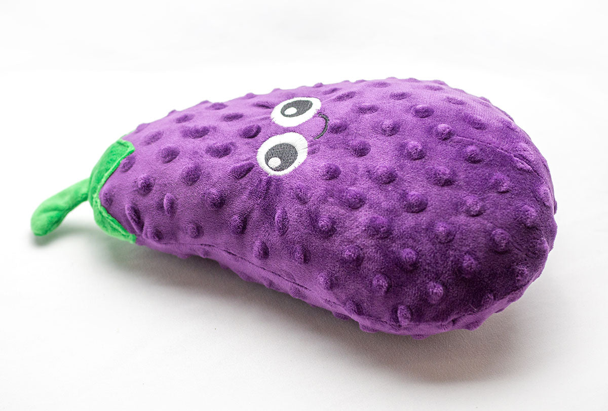 ThoozyPet Eggplant Plush Dog Toy 10"