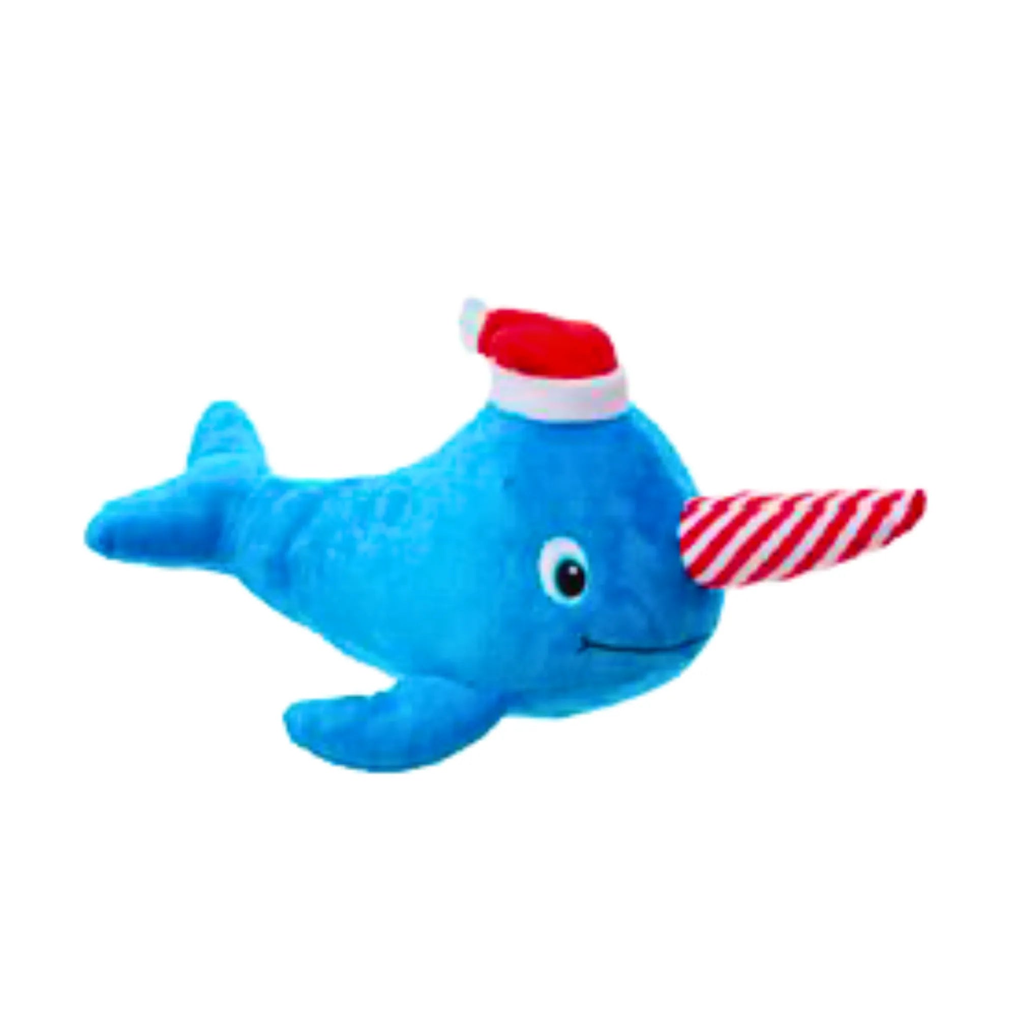 ThoozyPet Holiday Candy Cane Narwal 15" Plush Dog Toy