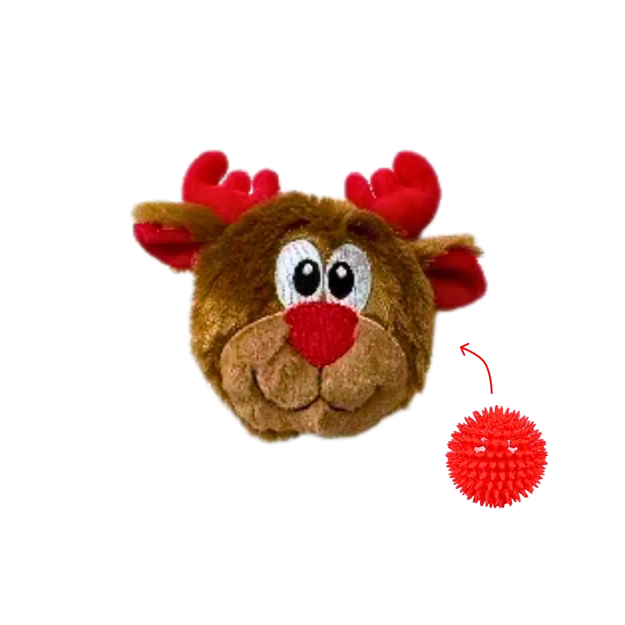 ThoozyPet Holiday Reindeer 4" Hide-A-Ball Dog Toy