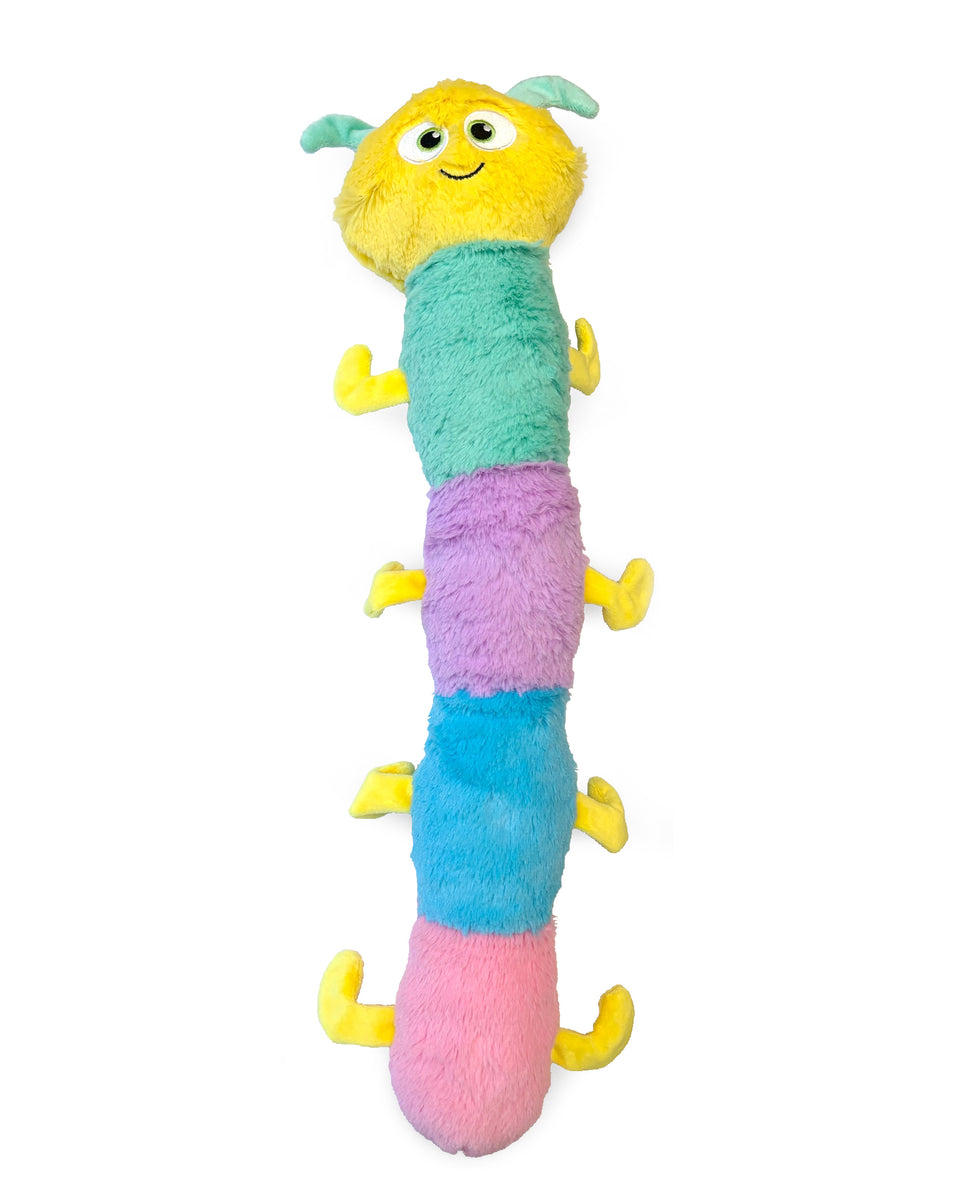 ThoozyPet Multi-Squeaker Caterpillar Plush Dog Toy 21"