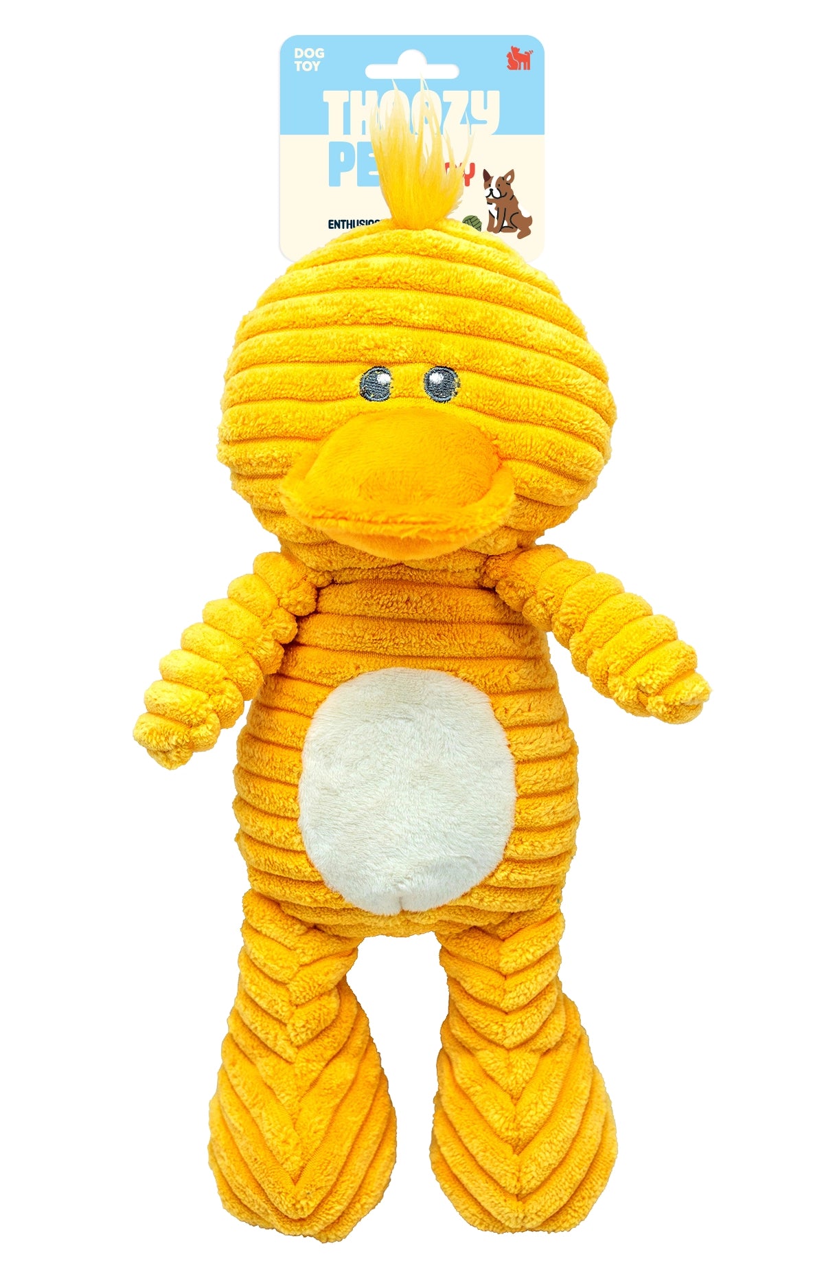 ThoozyPet Tuff & Cuddly Duck Plush Dog Toy 12.5"