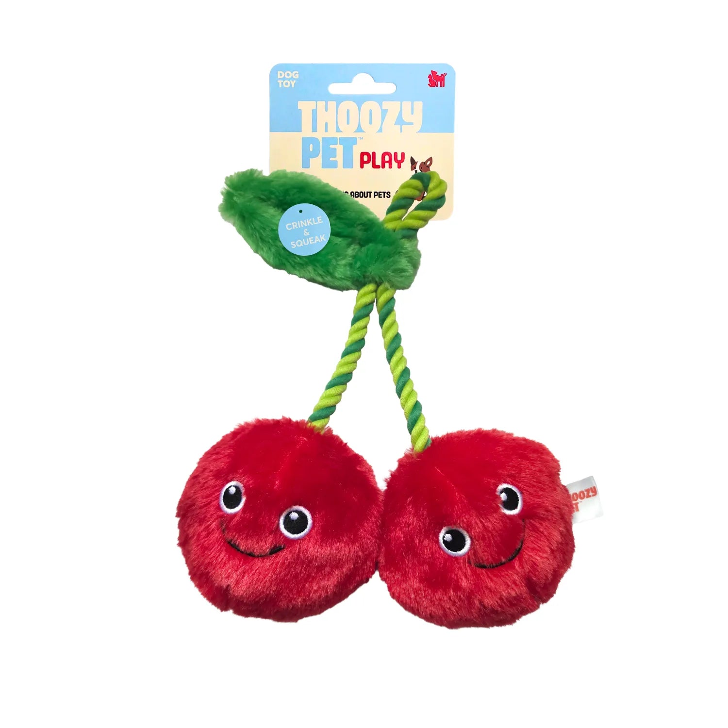 ThoozyPet Cherries Plush Dog Toy