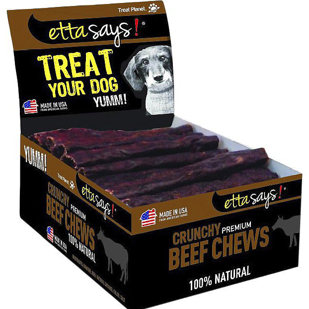 Etta Says! Crunchy Beef Dog Chews 4in POS Bulk Display Box 36ct