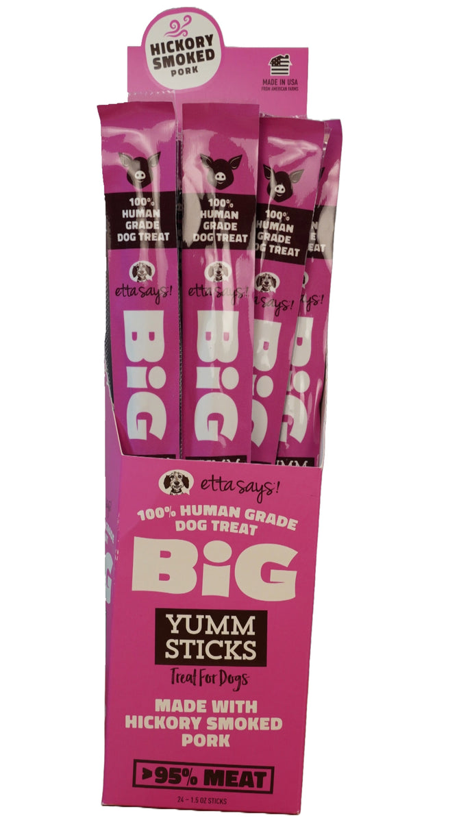 Etta Says! BIG Pork Yumm Sticks Dog Chew Display Box 24ct