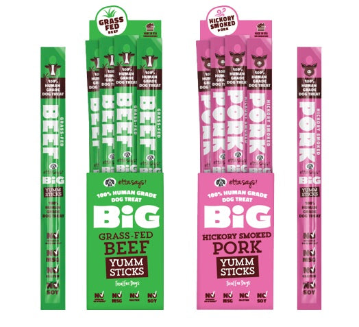 Etta Says! BIG Pork Yumm Sticks Dog Chew Display Box 24ct