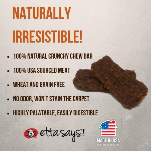 Etta Says! Premium Bars Pork & Apple Dog Chew POS Display Box 12ct