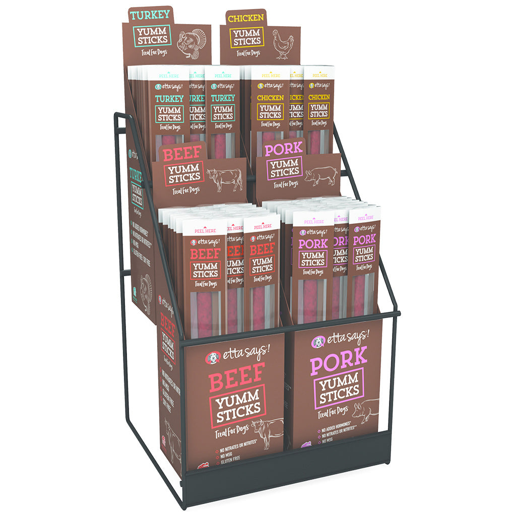 Etta Says! Yumm Stick Wire Rack 2x2 - Free with purchase of 4 boxes of Yumm Sticks *Limit 1 free stand per location