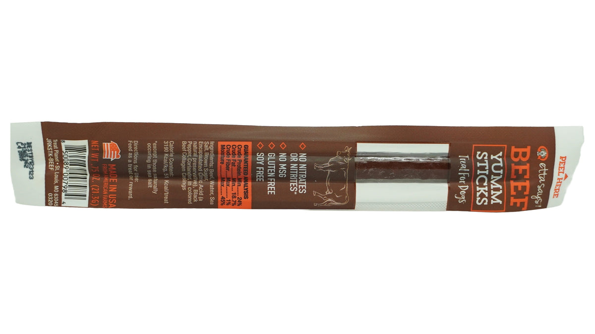 Etta Says! Beef Yumm Sticks Dog Chew Display Box 24ct