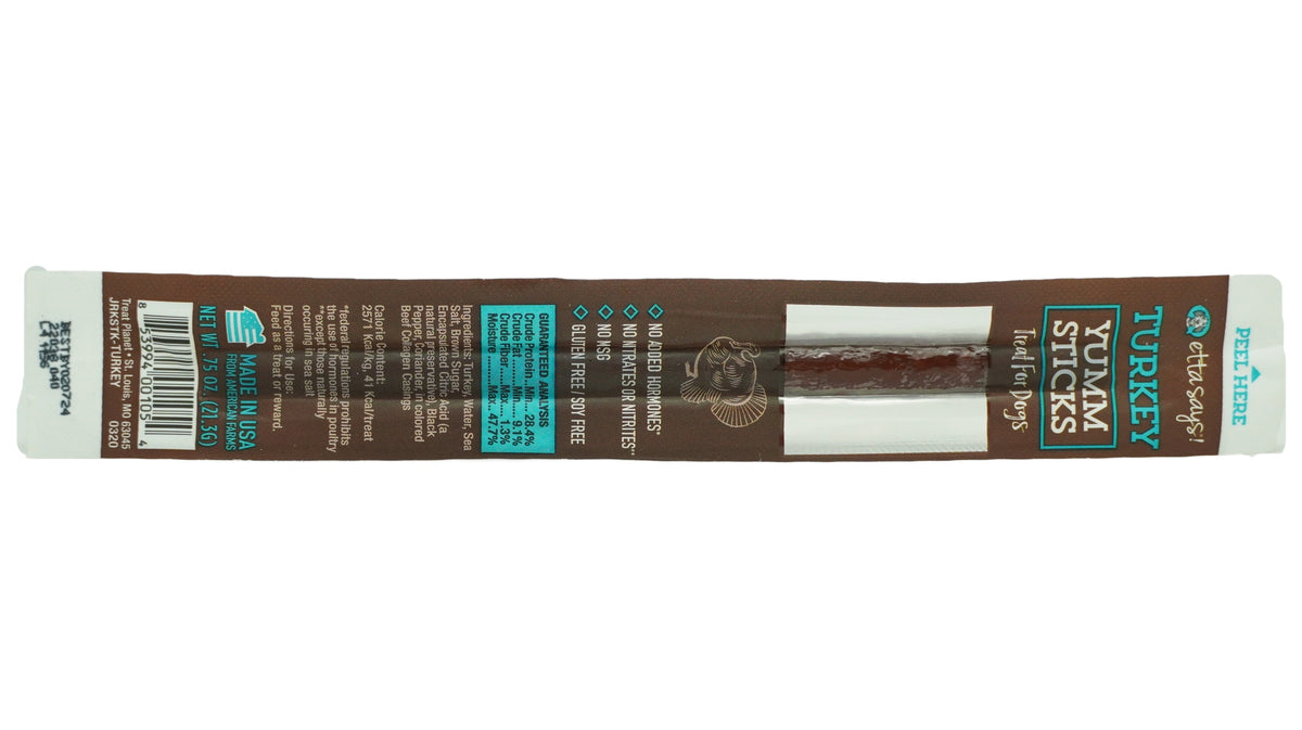 Etta Says! Turkey Yumm Sticks Dog Chew Display Box 24ct