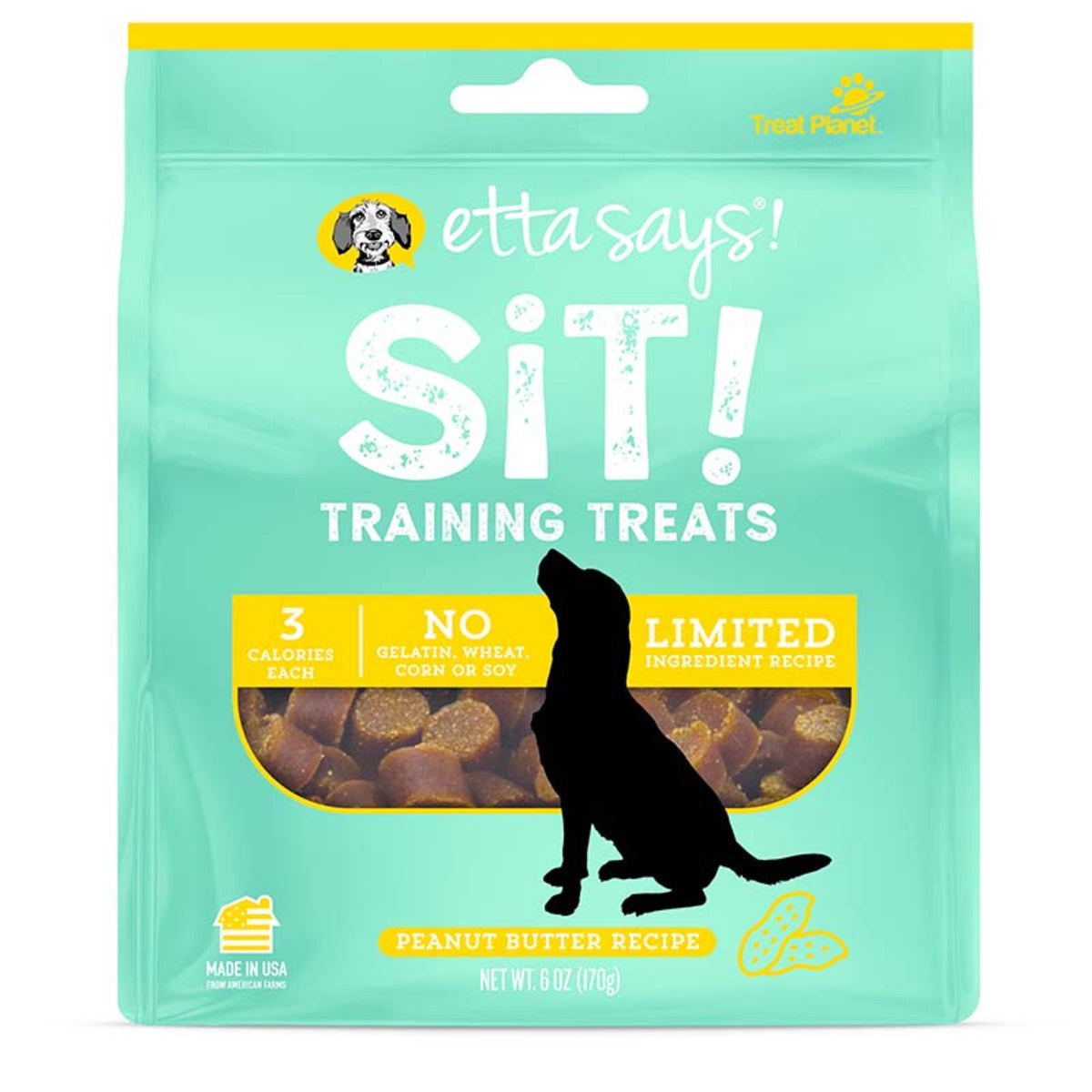 Etta Says! Sit! Dog Training Treats Peanut Butter Recipe 6oz