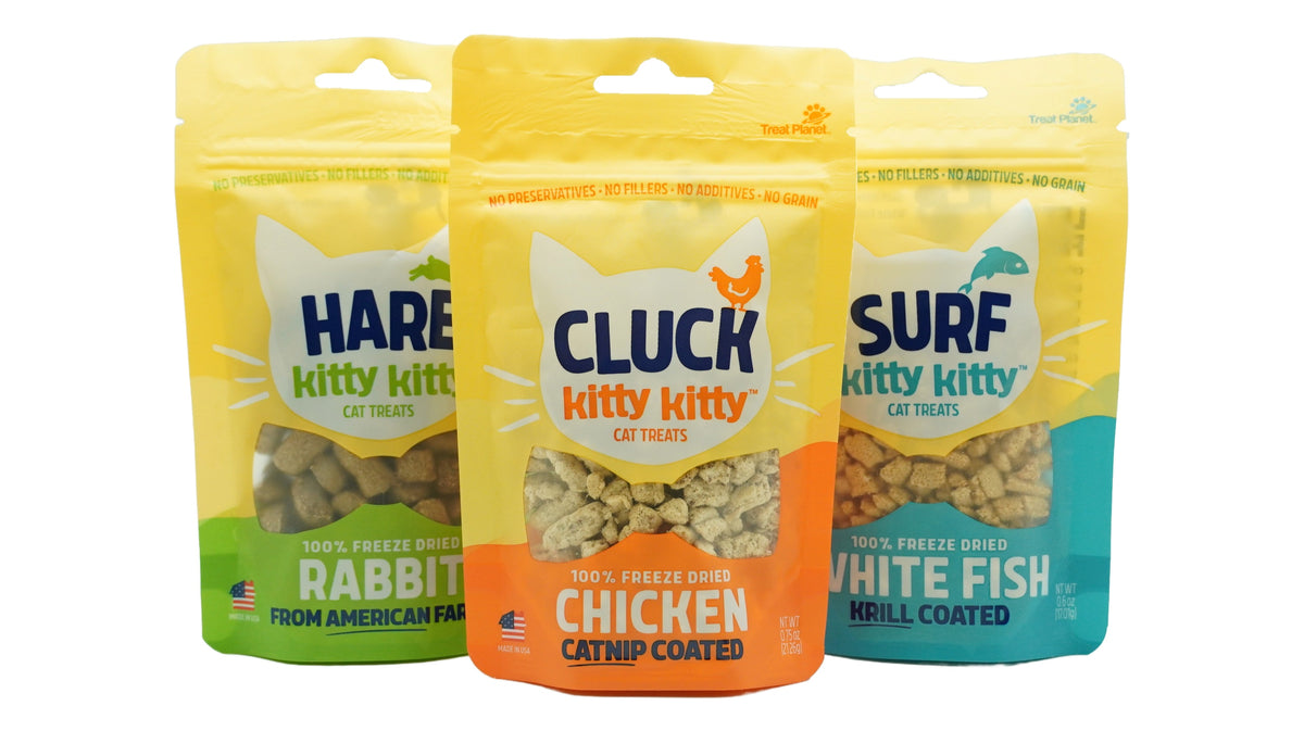 Kitty Kitty Surf Freeze Dried White Fish Treat with Krill Coating 0.6oz