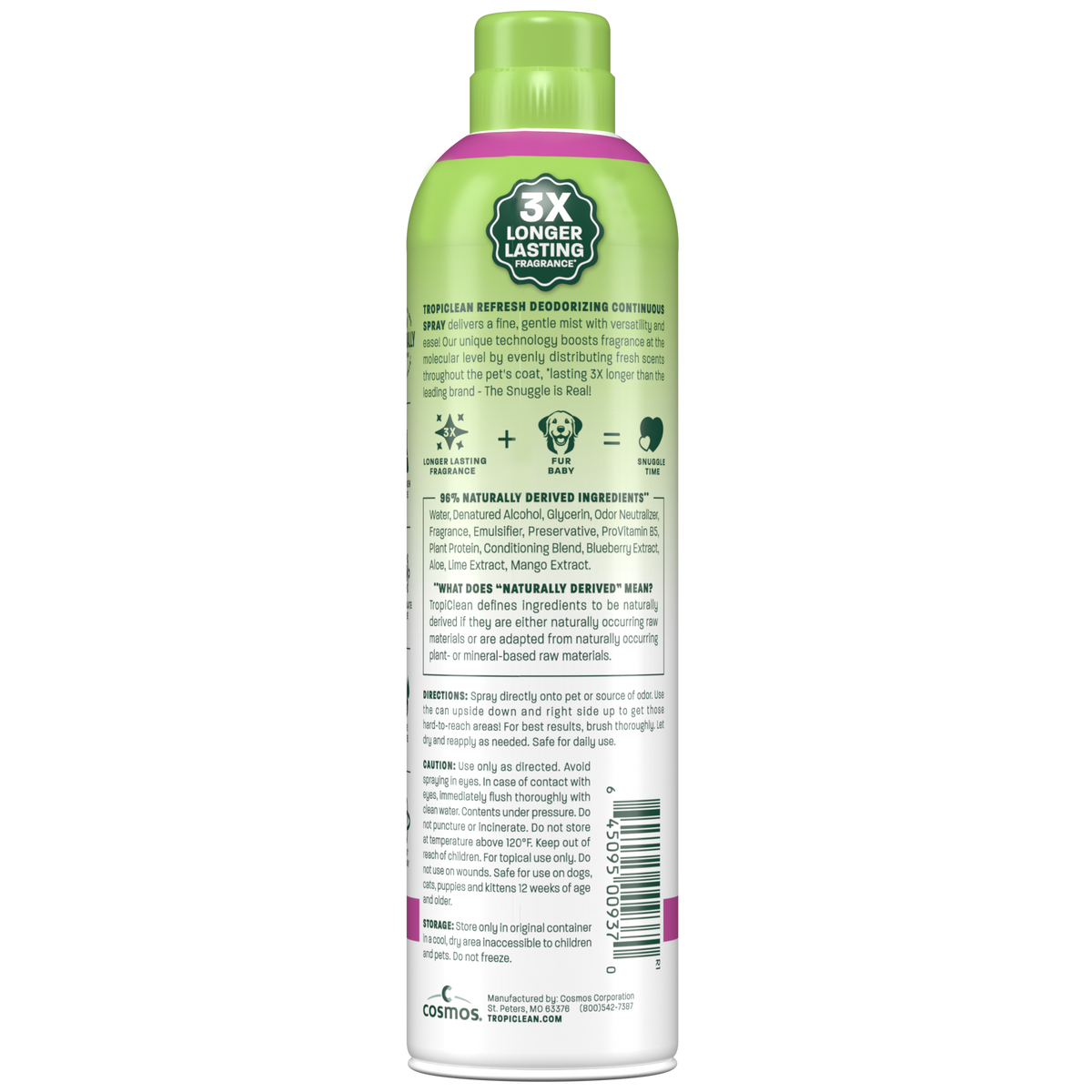 TropiClean Berry + Coconut Deodorizing Pet Spray, 10oz