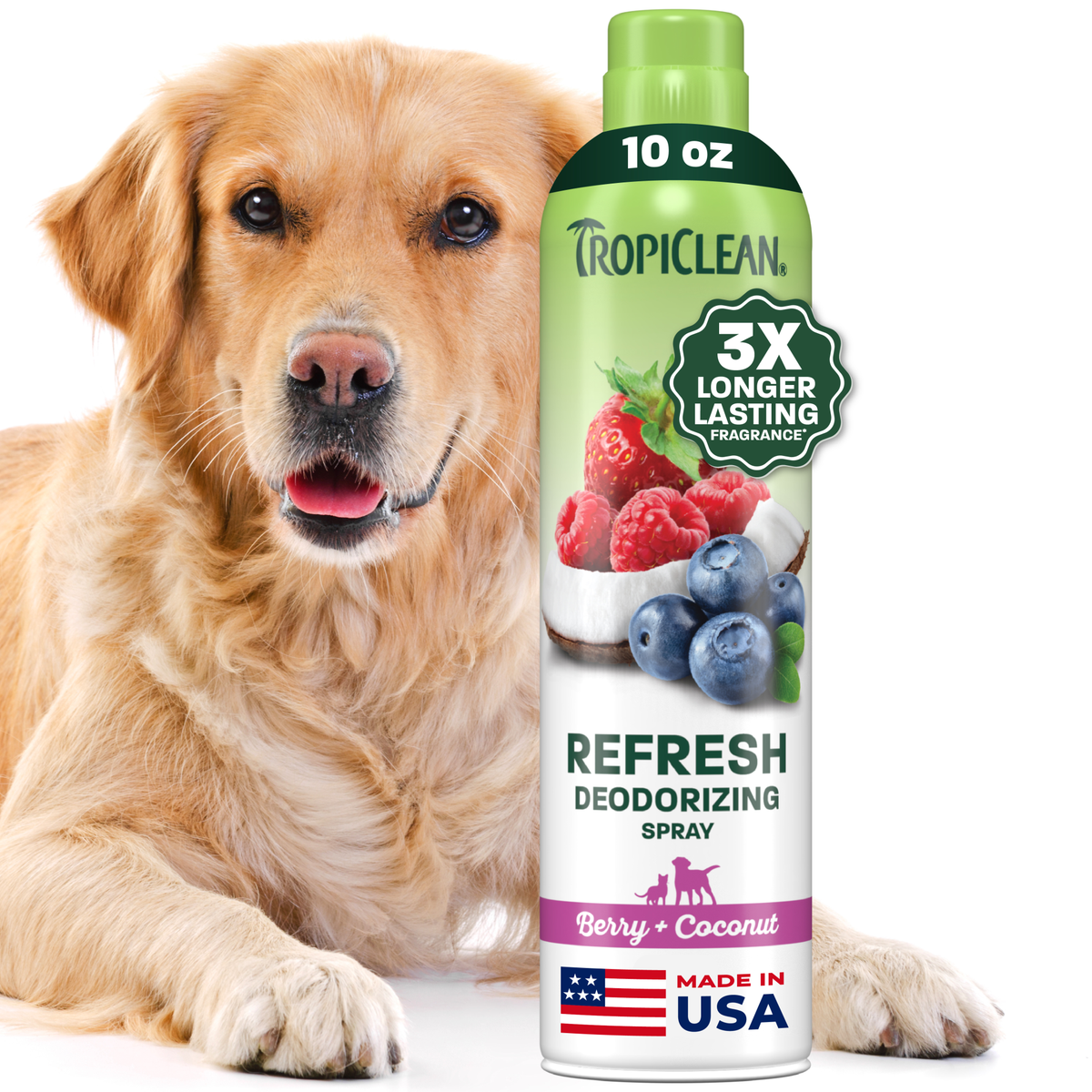 TropiClean Berry + Coconut Deodorizing Pet Spray, 10oz