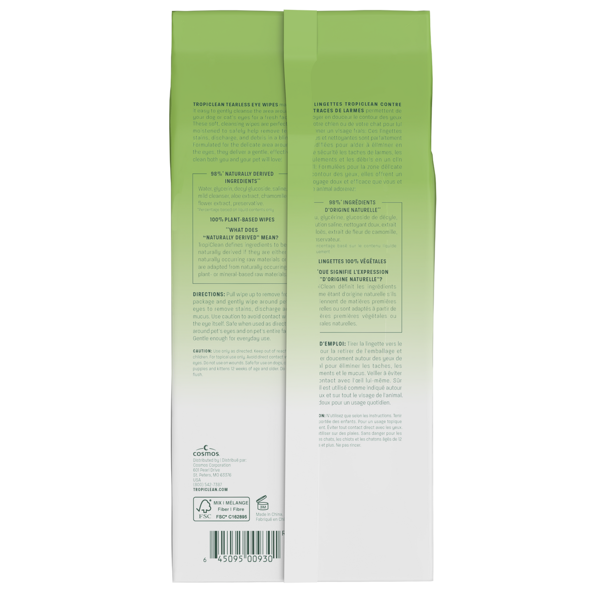 TropiClean Tearless Eye Wipes, 50ct - 4 Pack