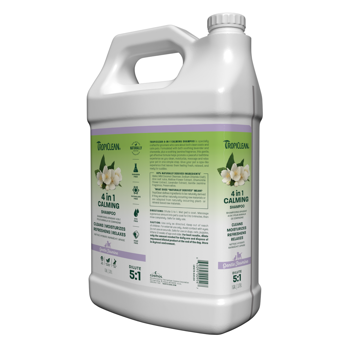 TropiClean Gentle Jasmine Calming 4-in-1 Pet Shampoo, 1 gal