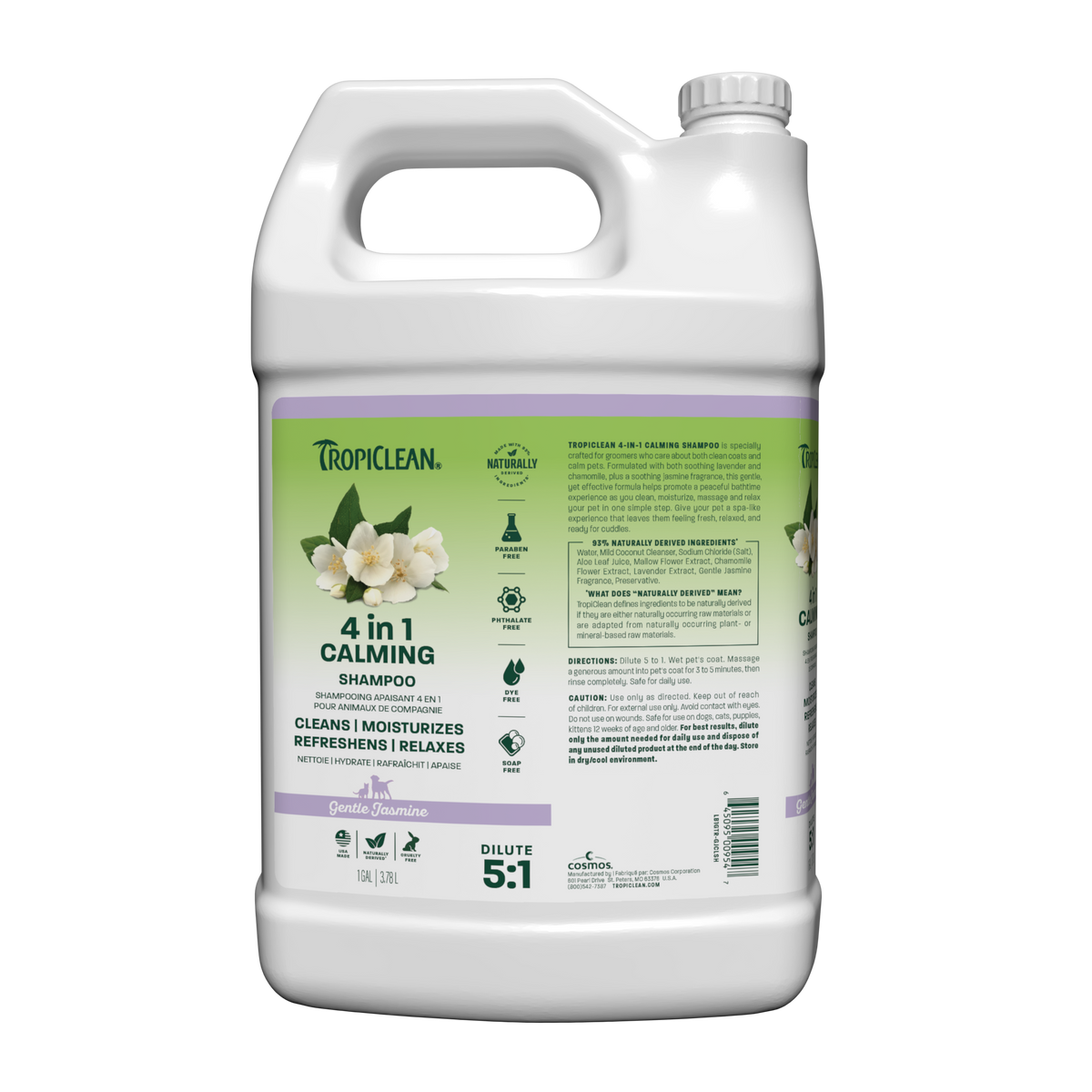 TropiClean Gentle Jasmine Calming 4-in-1 Pet Shampoo, 1 gal