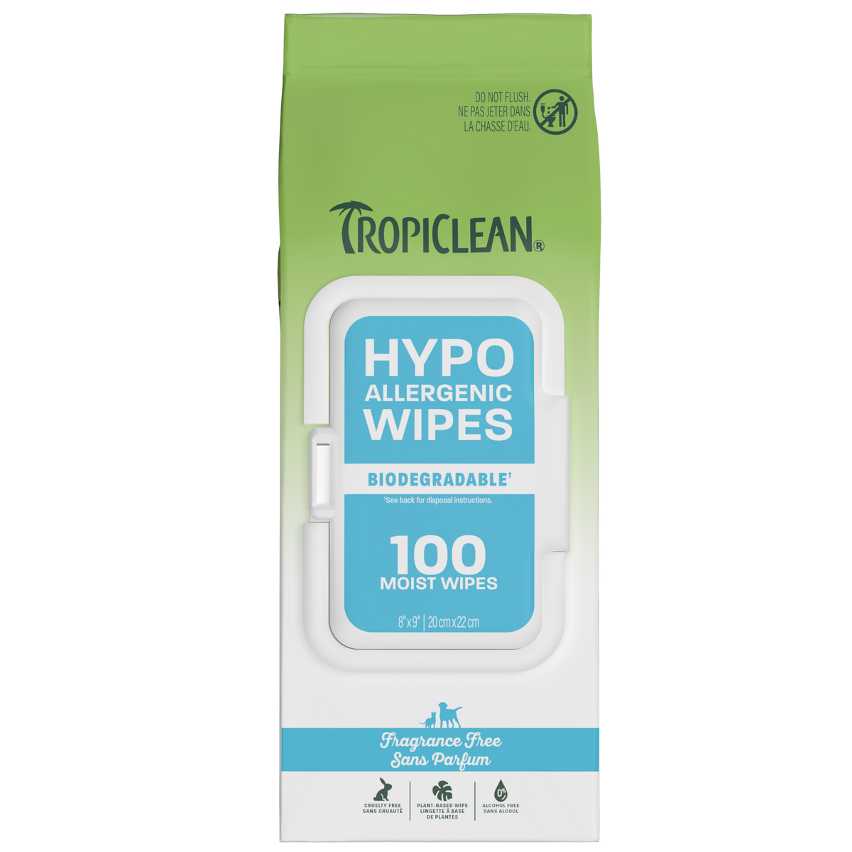 TropiClean Hypoallergenic Pet Wipes, 100ct