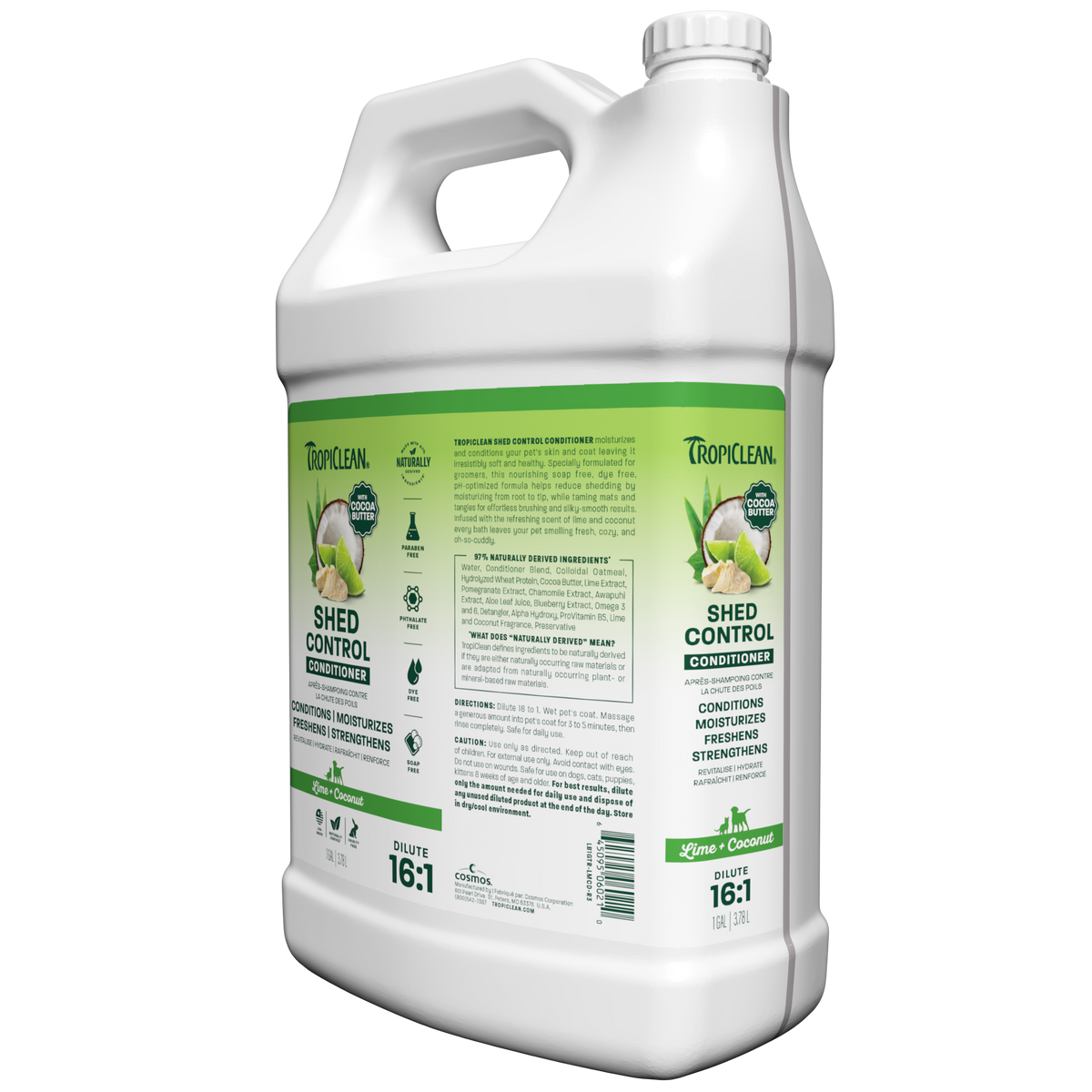 TropiClean Lime + Coconut Shed Control Pet Conditioner, 1 gal