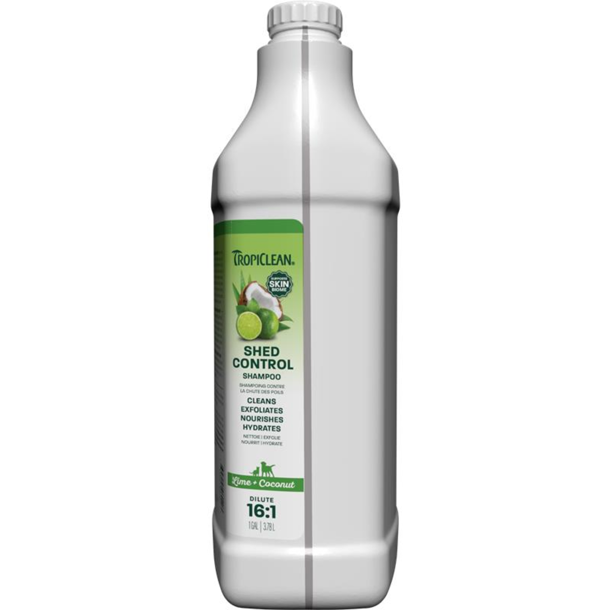 TropiClean Lime + Coconut Shed Control Pet Shampoo, 1 gal