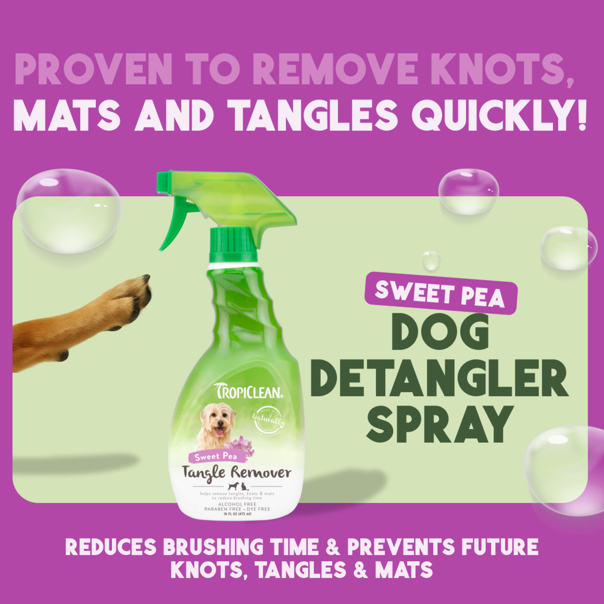 TropiClean Island Bloom Tangle Remover Pet Spray, 16oz