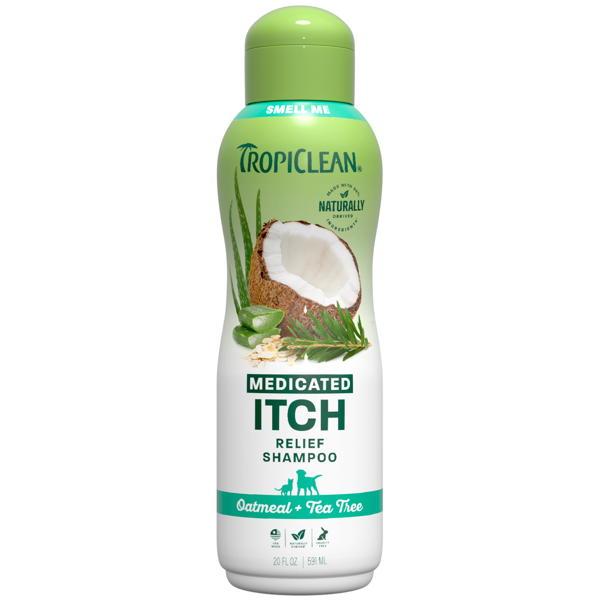 TropiClean Oatmeal + Tea Tree Medicated Itch Pet Shampoo, 20oz
