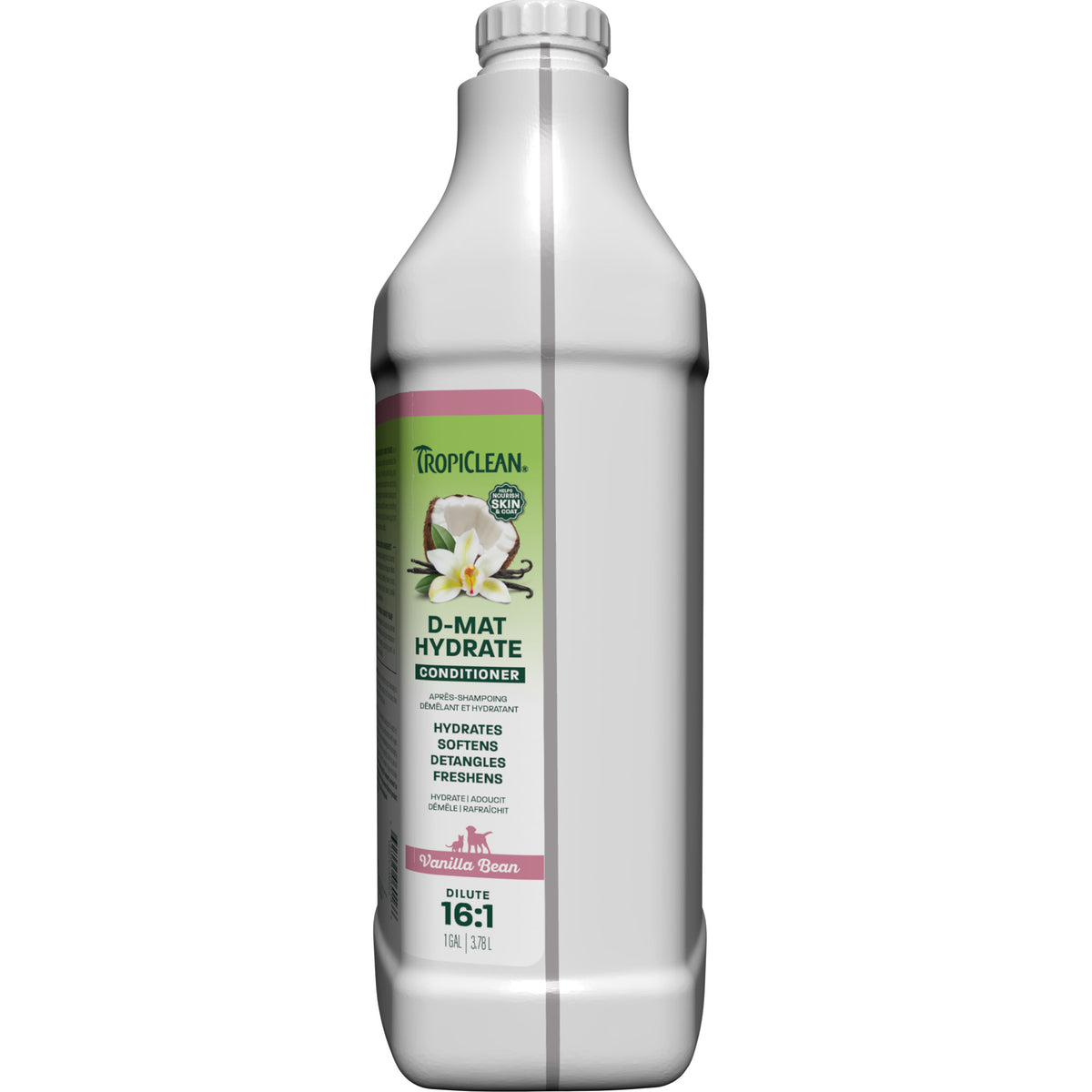 TropiClean Vanilla Bean D-Mat Hydrate & Shine Pet Conditioner, 1 gal