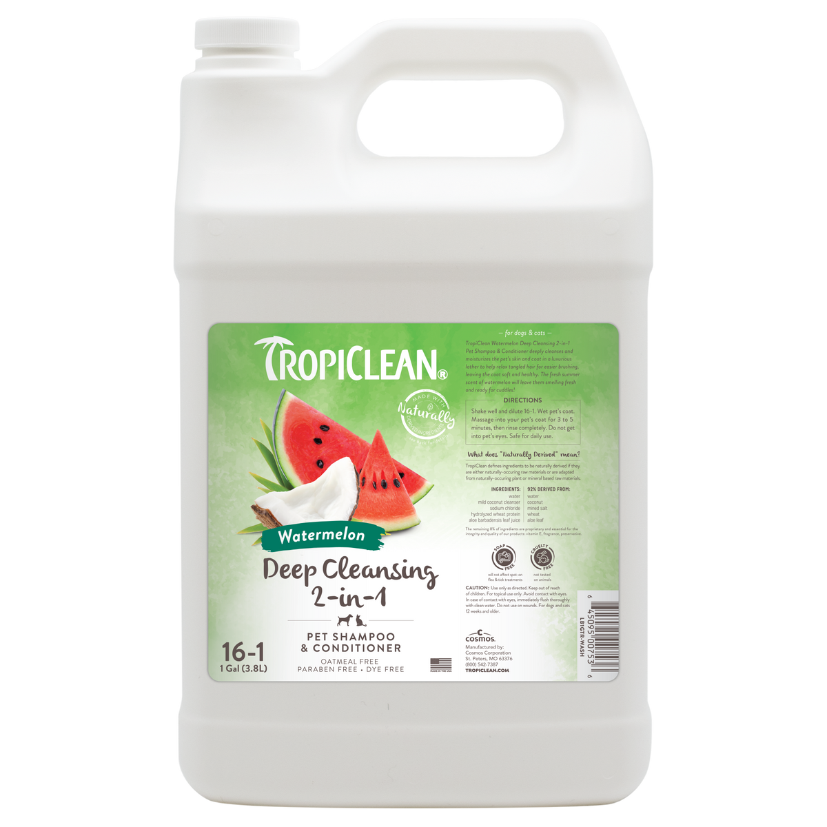 TropiClean Watermelon Deep Cleansing 2-in-1 Shampoo and Conditioner, 1 gal